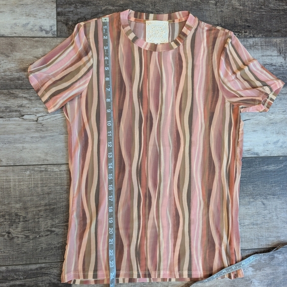Johnny Was Striped Pink and Brown Women's Top Size Medium - Picture 7 of 7